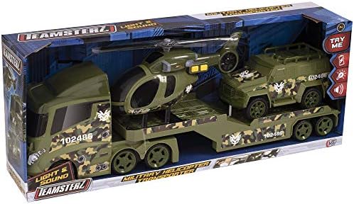 Teamsterz Large Light & Sound Military Transporter w Chopper