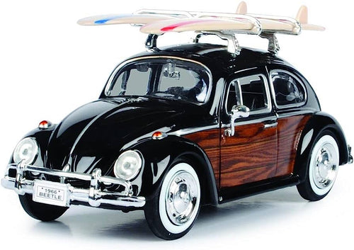 Volkswagen Beetle Woody w 2 Surfboards Black 1966 1/24