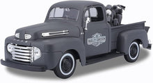 Load image into Gallery viewer, Ford Pick-up w Harley Davidson Motorcycle (grey)(scale 1:24)