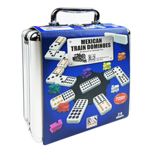 Load image into Gallery viewer, Mexican Train Dominoes (in tin)