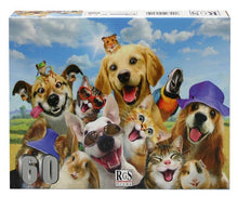 Load image into Gallery viewer, Puzzle 60pc Selfie Cats &amp; Dogs Parrot (Summer Fun)