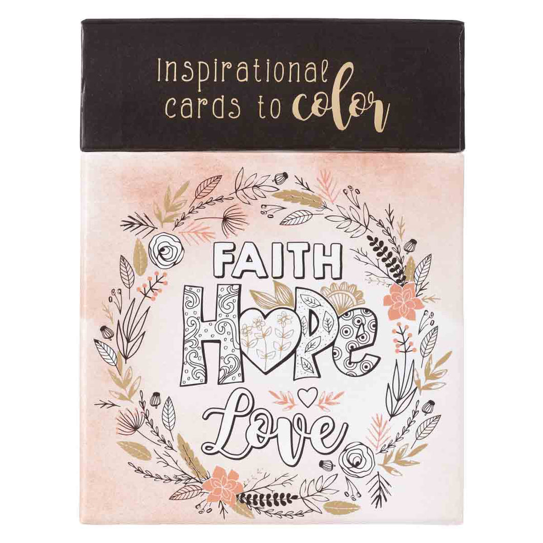 Colouring Boxed Cards - Faith, Hope, Love
