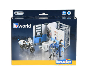 Police Station w Police Motorcycle & Men Bruder