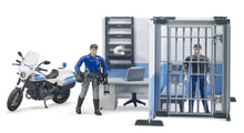 Load image into Gallery viewer, Police Station w Police Motorcycle &amp; Men Bruder