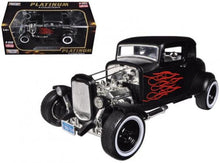 Load image into Gallery viewer, Ford Hot Rod 1932 Matt Black w Red Ghost Flame (scale 1 : 18)