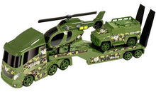 Load image into Gallery viewer, Teamsterz Large Light &amp; Sound Military Transporter w Chopper