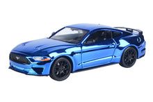 Load image into Gallery viewer, Ford Mustang GT Custom Wrap Chromed Blue 2018 (scale 1 : 24)