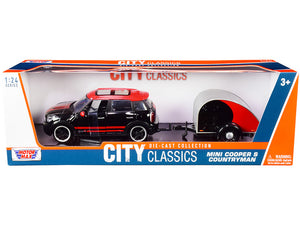 Mini Cooper S Countryman w Caravan Black (scale 1 : 24)