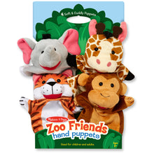 Load image into Gallery viewer, Zoo Friends Hand Puppets 4pc