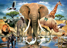 Load image into Gallery viewer, Puzzle 80pc Wild At Waterhole (African Oasis)