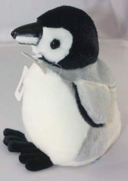 Plush Penguin Baby Grey & Black