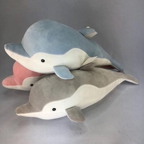 Dolphin Pink & White/Grey & White/Blue & White Plush