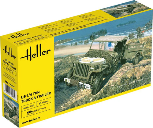 Willys Jeep & Trailer (scale 1 : 72) (Heller)