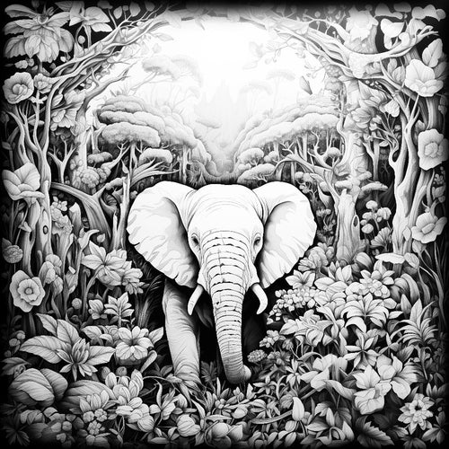 Fine Art - Jungle Elephant 300 x 300mm Board