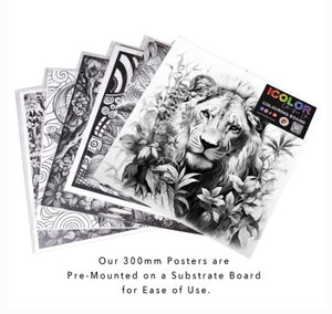 Fine Art - Leafy Lion 300 x 300mm Board