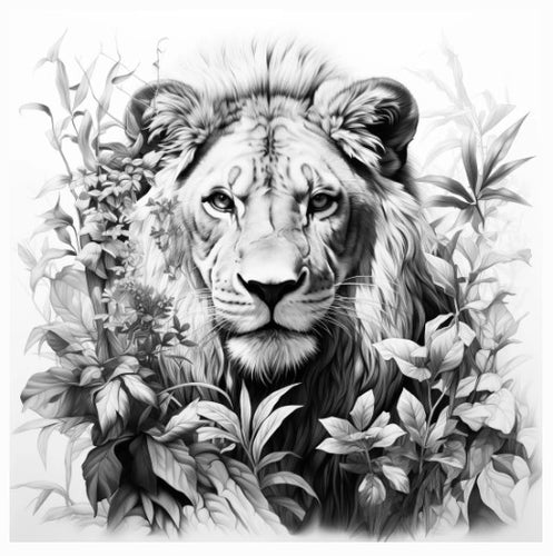 Fine Art - Leafy Lion 300 x 300mm Board