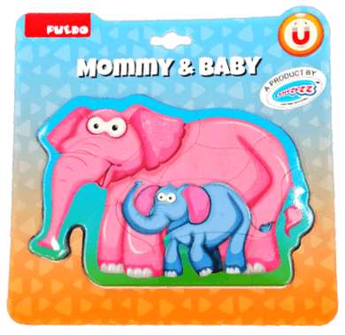 Magnetic Mommy & Baby Puzzle - Elephant (Puedo)