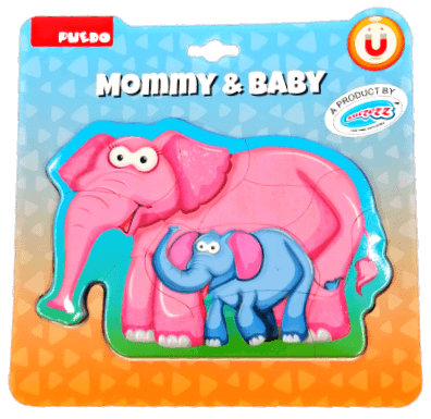 Magnetic Mommy & Baby Puzzle - Elephant (Puedo)