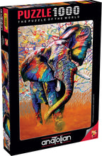 Load image into Gallery viewer, Puzzle 1000pc African Colours (Elephant in Vibrant Colours)