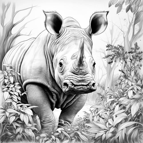 Fine Art - African Rhino 300 x 300mm