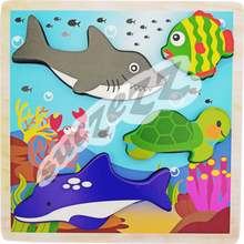 Load image into Gallery viewer, Sea Life Bulky (chunky) Puzzle 4pc