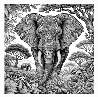 Greeting Card - Tribal Elephant 155 x 155mm