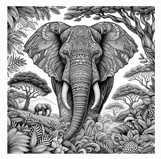 Greeting Card - Tribal Elephant 155 x 155mm