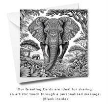 Load image into Gallery viewer, Greeting Card - Tribal Elephant 155 x 155mm