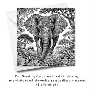 Greeting Card - Tribal Elephant 155 x 155mm