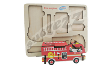 Load image into Gallery viewer, Puzzle 3D Fire Engine (Small) 7pc (Wooden)