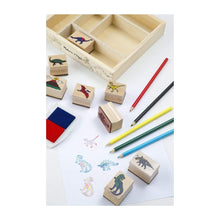 Load image into Gallery viewer, Dinosaur Wooden Stamp Set
