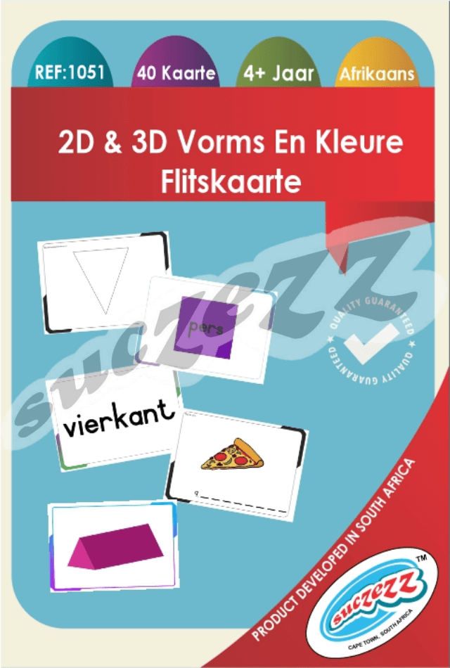 2D & 3D Vorms & Kleure Flitskaarte 40pc