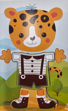 Load image into Gallery viewer, Tiger with Clothes Mix &amp; Match Puzzle (Wooden)