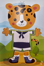 Load image into Gallery viewer, Tiger with Clothes Mix &amp; Match Puzzle (Wooden)