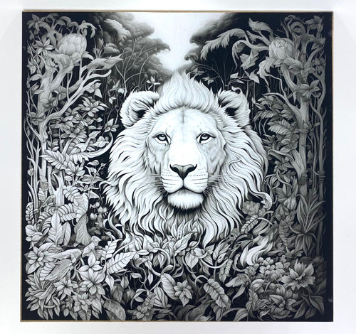 Fine Art - Jungle Lion 300 x 300mm Board