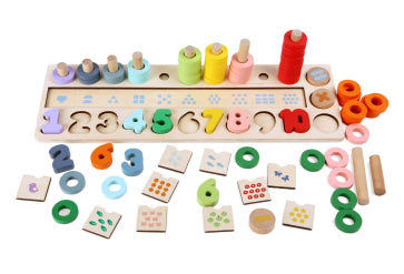 EduFun Number Play Game Set (Wooden Stack & Count)