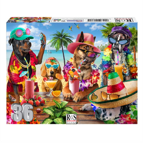 Puzzle 36pc Dogs Drinking Smoothies
