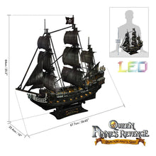 Load image into Gallery viewer, Puzzle 3D Queen Anne's Revenge 293pc with LED