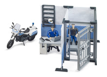 Load image into Gallery viewer, Police Station w Police Motorcycle &amp; Men Bruder