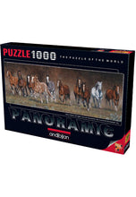 Load image into Gallery viewer, Puzzle 1000pc Free Time (Panoramic) (Horses)