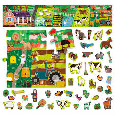 Puzzle 45pc (Long) Farm & 106 Stickers (HEADU)