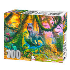 Puzzle 100pc Dinosaurs Jungle