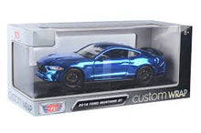Load image into Gallery viewer, Ford Mustang GT Custom Wrap Chromed Blue 2018 (scale 1 : 24)