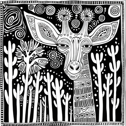 Fine Art - Giraffe's Day Out 300 x 300mm