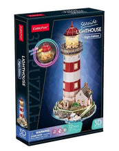 Load image into Gallery viewer, Puzzle 3D Seaside Lighthouse Night Edition 72pc (Cubic Fun)
