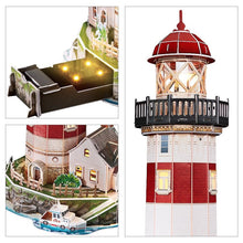 Load image into Gallery viewer, Puzzle 3D Seaside Lighthouse Night Edition 72pc (Cubic Fun)