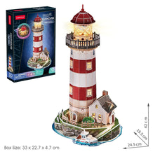 Load image into Gallery viewer, Puzzle 3D Seaside Lighthouse Night Edition 72pc (Cubic Fun)