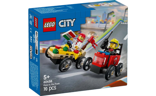 60458 Pizza Vs Fire Truck Race Car Pack City