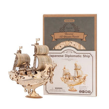 Load image into Gallery viewer, Puzzle 3D Japanese Diplomatic Ship (Wooden)