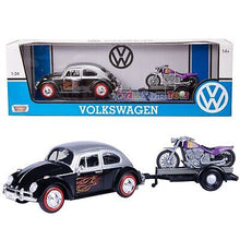 Load image into Gallery viewer, VW Beetle Trailer Set - Motorbike on Trailer (scale 1 : 24)